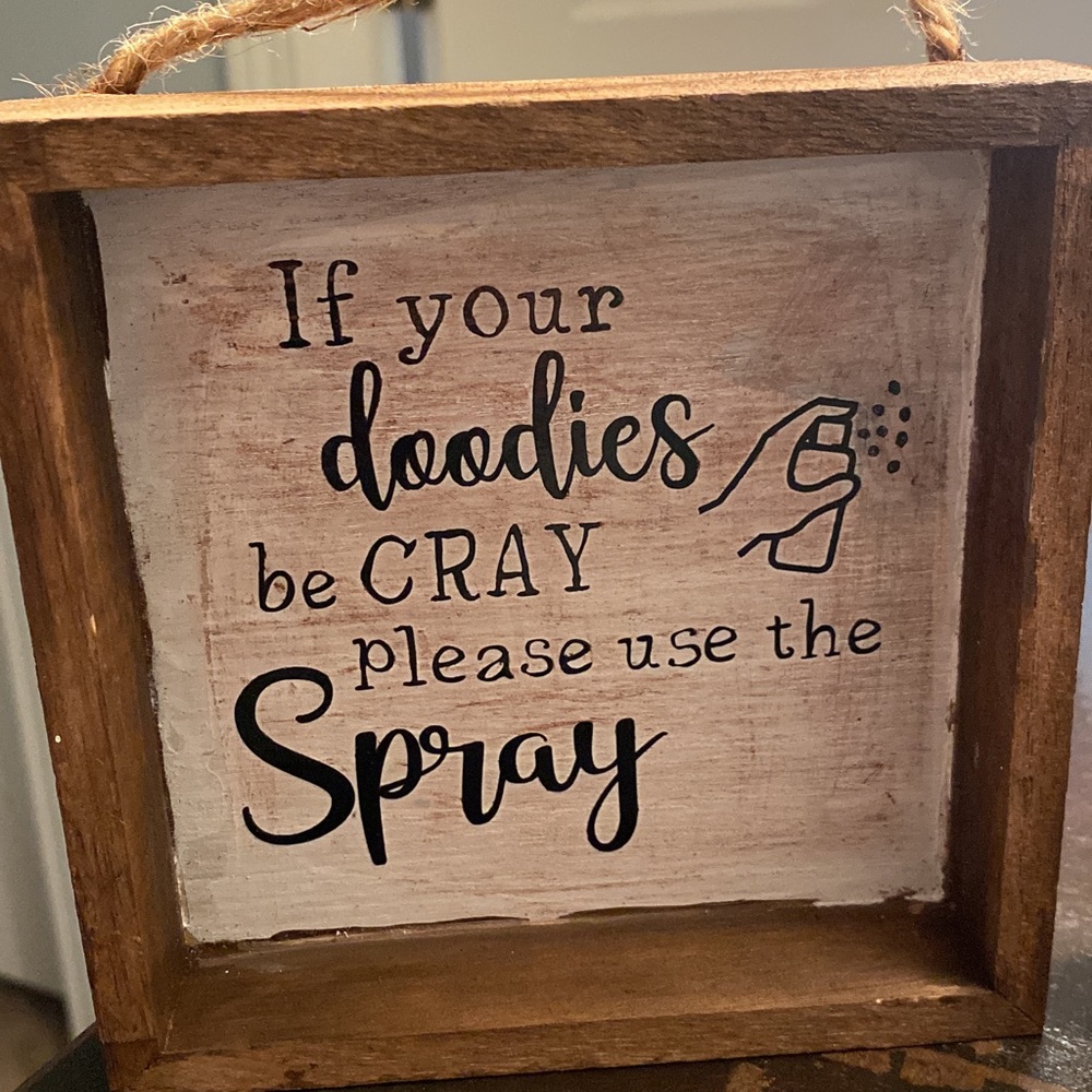 Hand crafted wood bathroom vintage signs